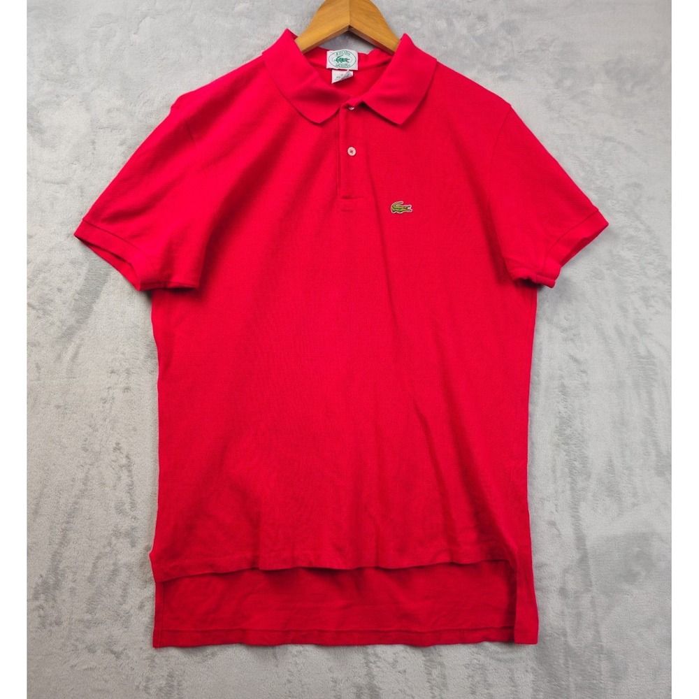 VTG Izod Lacoste Golf Polo Shirt Large Red Grand Patron Pique Cotton USA Made